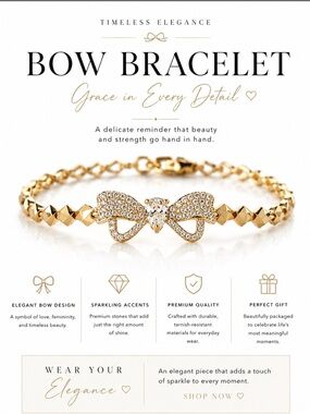 BEAUTIFUL BOW GRACE ELEGANT FASHION BRACELET